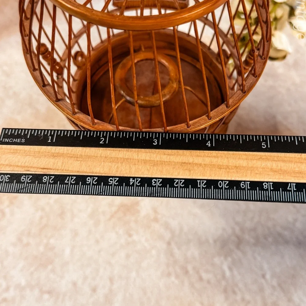 Bamboo Barrel Birdcage-Vintage - Picture 8 of 8